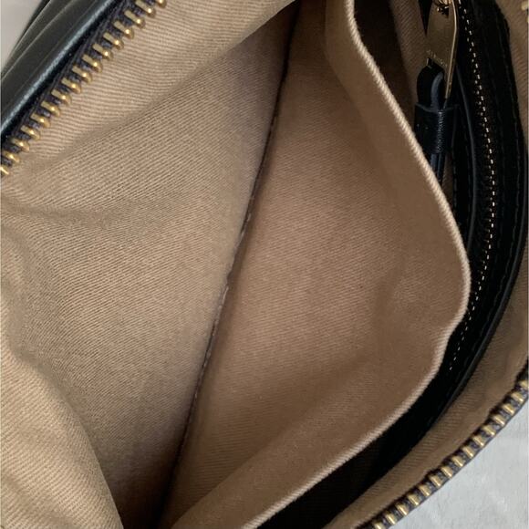 ALLSAINTS Eve Quilt Crossbody Bag Black Leather Adjustable Strap Gold Hdwr EUC - Picture 10 of 12